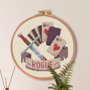 Rogue Class Cross Stitch Pattern , Game RPG Cross Stitch , DnD Cross Stitch , Thief Cross Stitch , Fantasy Cross Stitch PDF Chart