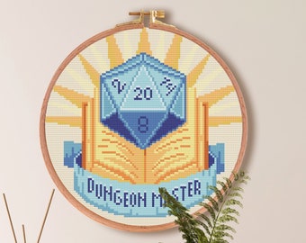 Dungeon Master Class Cross Stitch Pattern , Game RPG Cross Stitch , DnD Cross Stitch , Sword Cross Stitch , Fantasy Cross Stitch PDF Chart