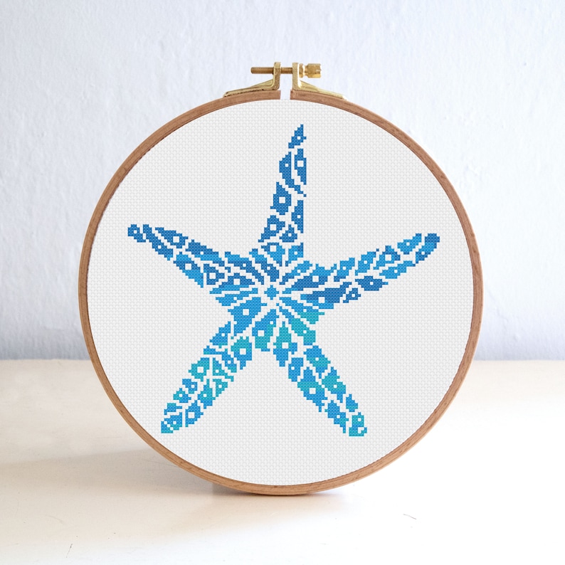 Mandala Sea Shell Cross Stitch Pattern Set , Beach Cross Stitch Pattern ...