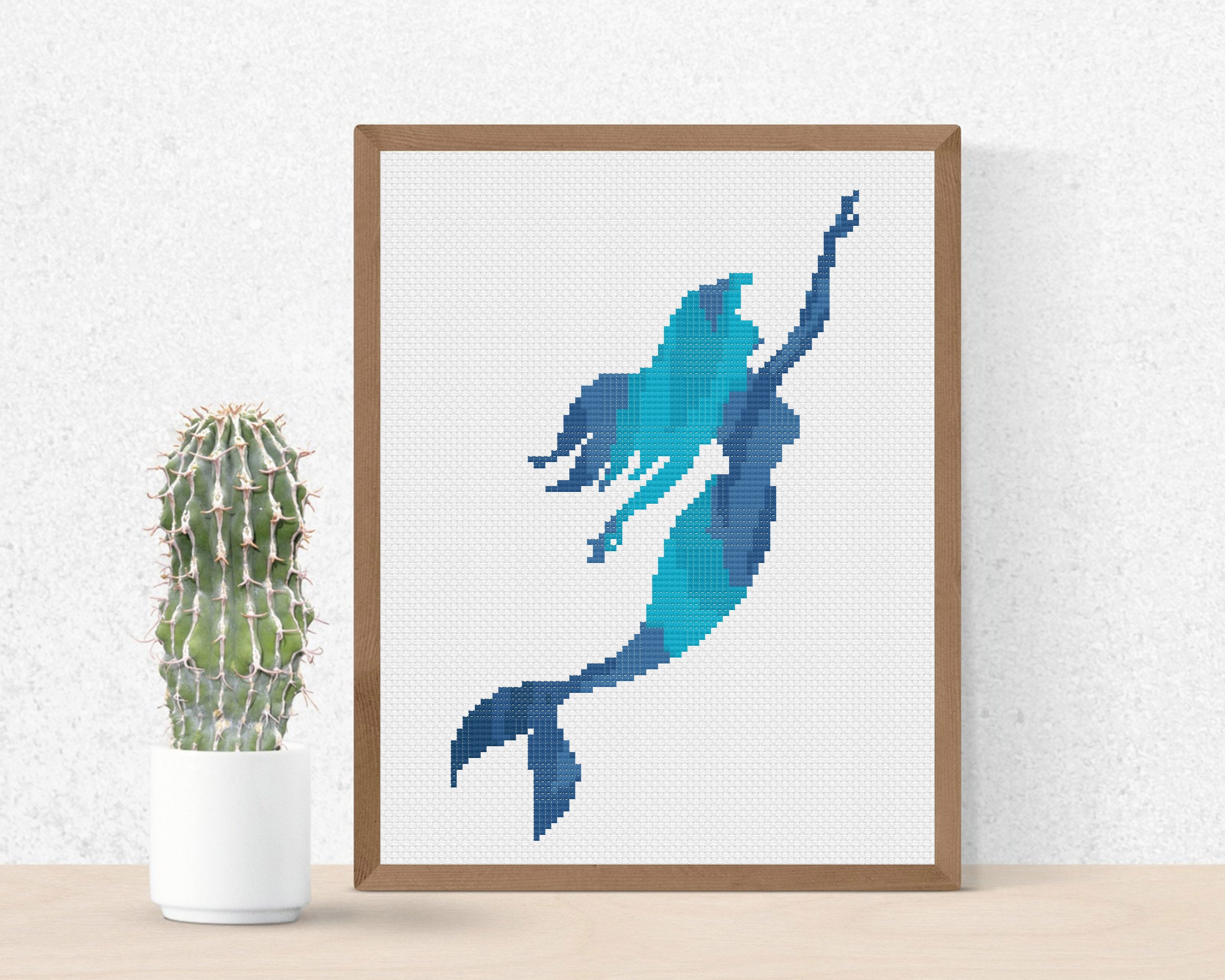 Mermaid Silhouette Cross Stitch Pattern Galaxy Night Easy | Etsy