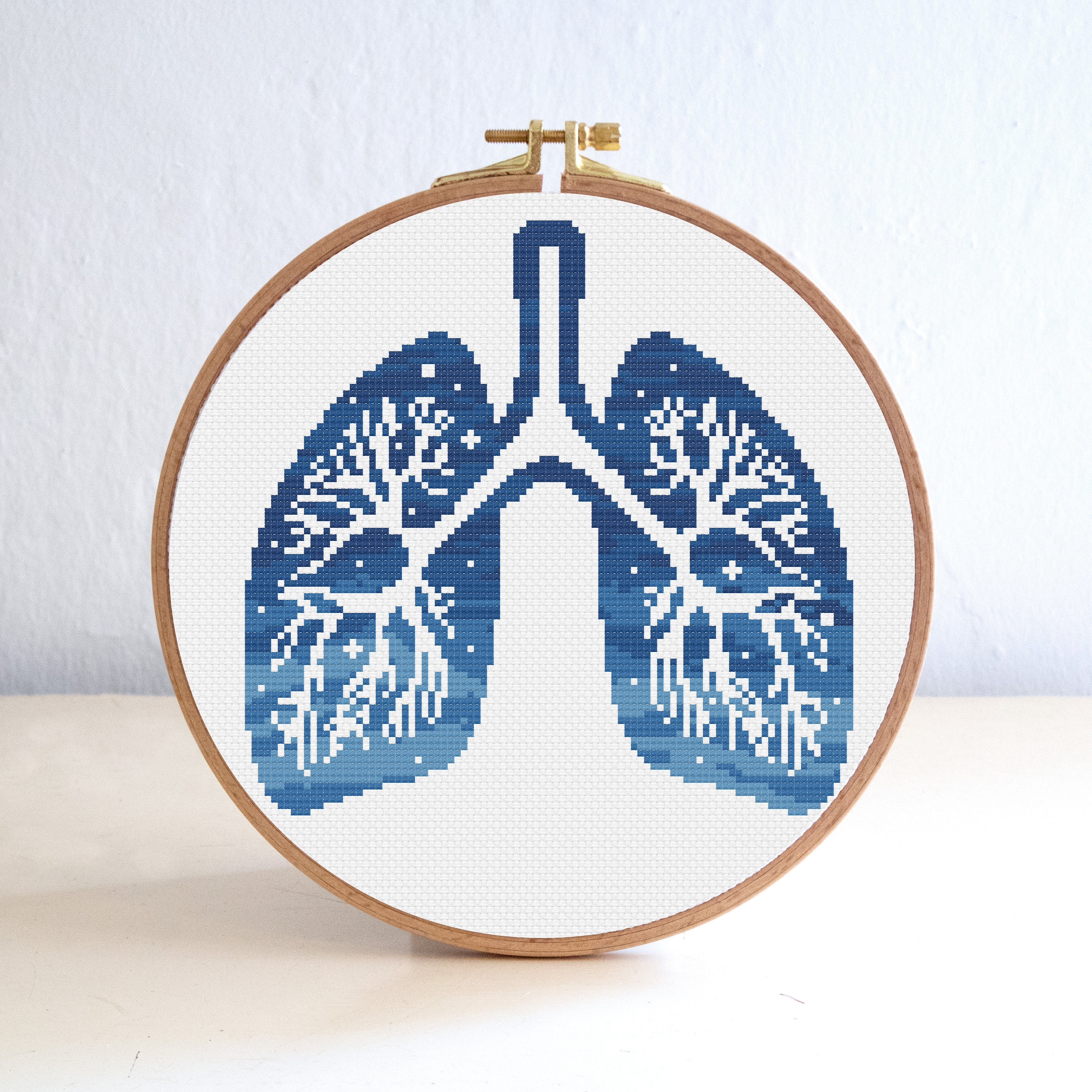 Lungs Cross Stitch Pattern Anatomy Embroidery Sky Stars Etsy