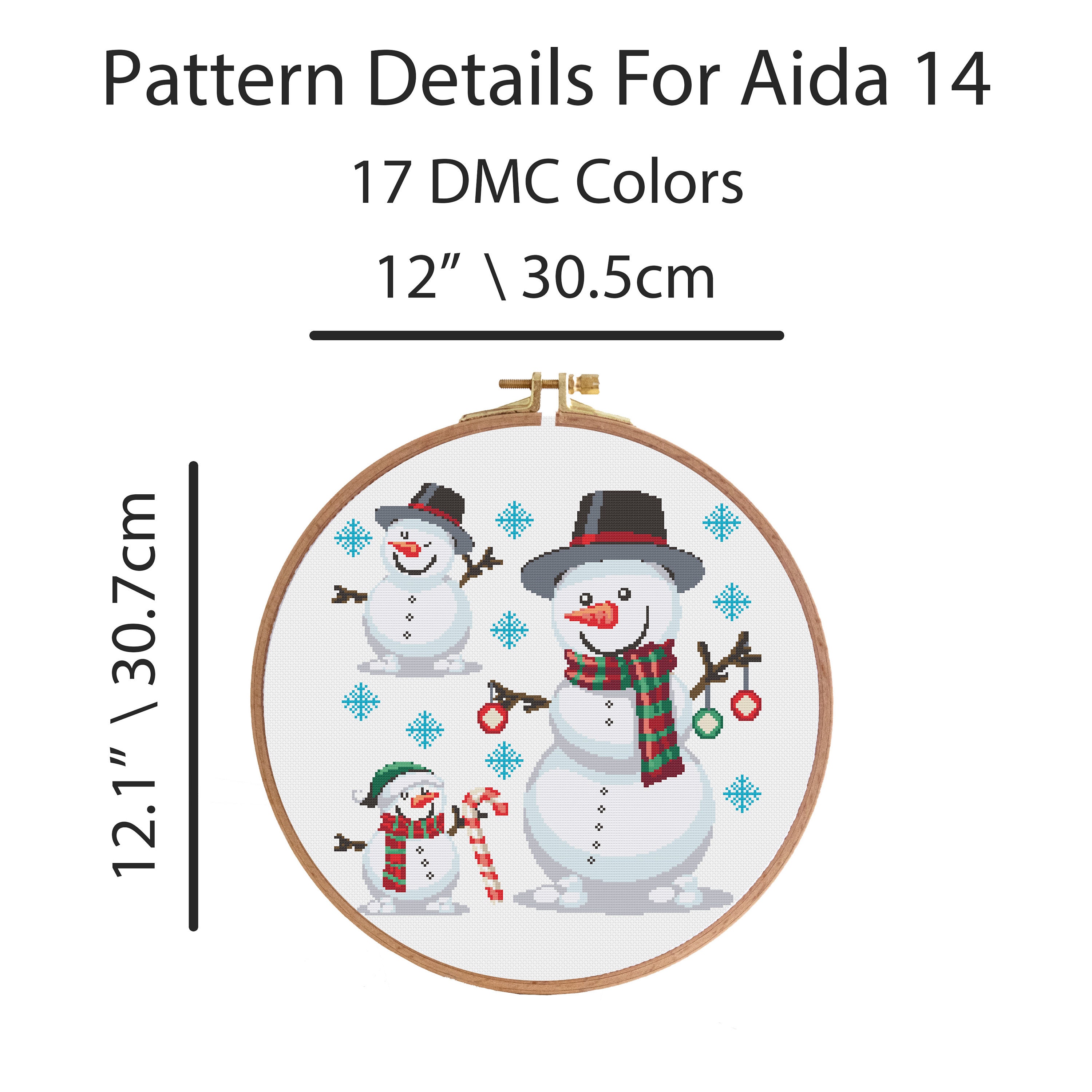 Snowman Cross Stitch Pattern | Holiday Christmas Pattern | Embroidery ...