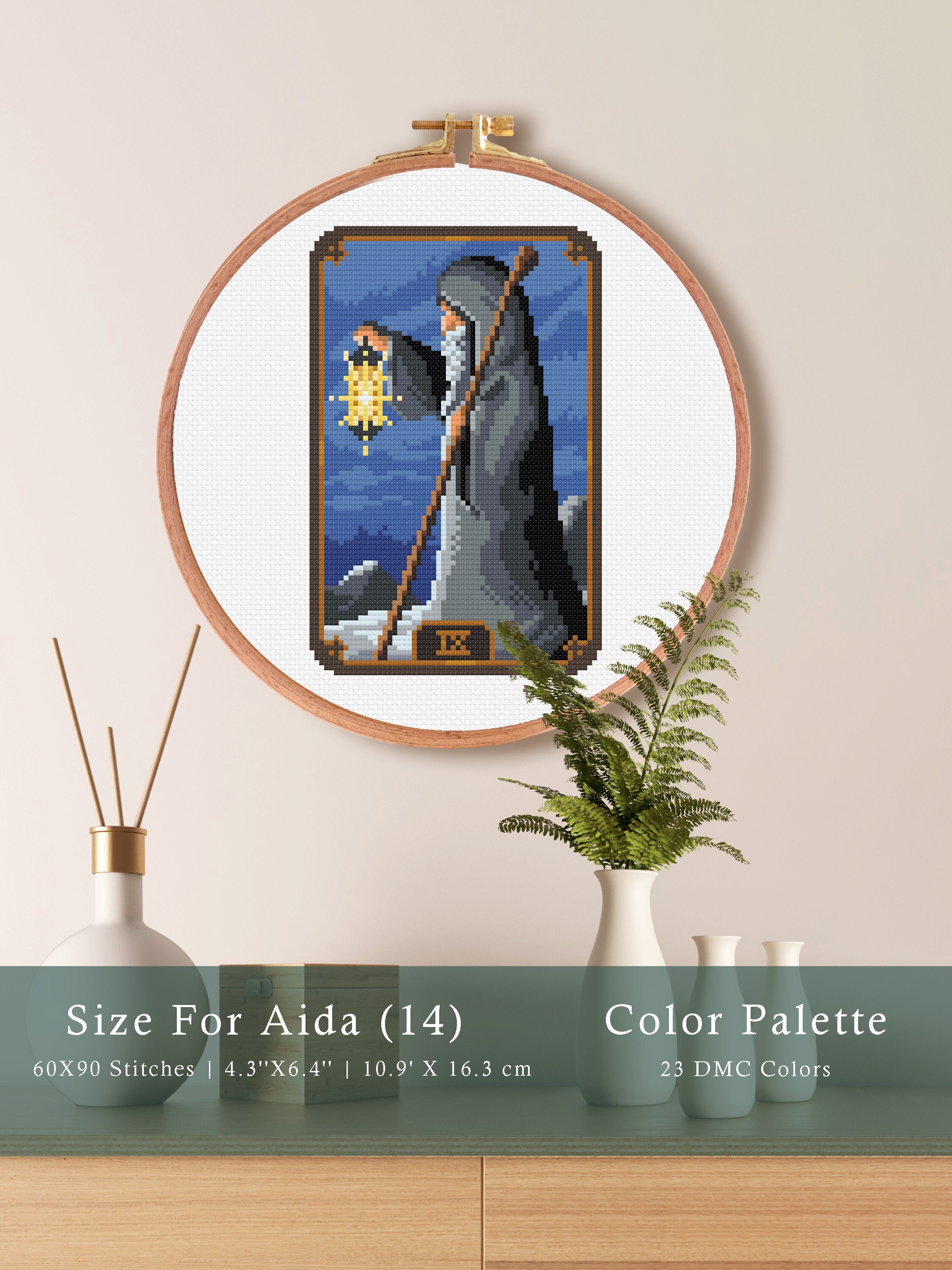 The Hermit Cross Stitch Pattern Tarot Card Cross Stitch - Etsy