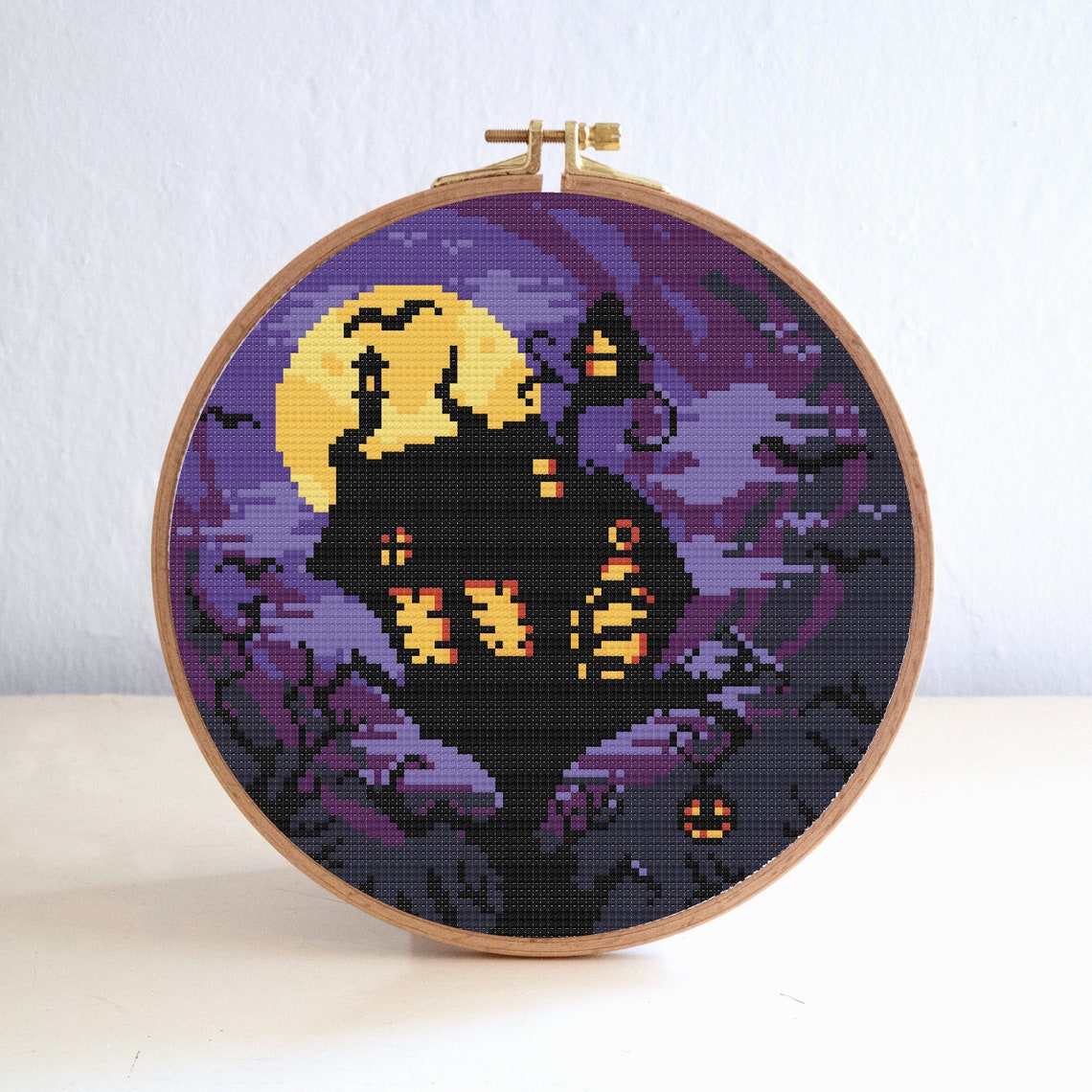 Halloween Haunted House Cross Stitch Pattern Set Moon Night | Etsy