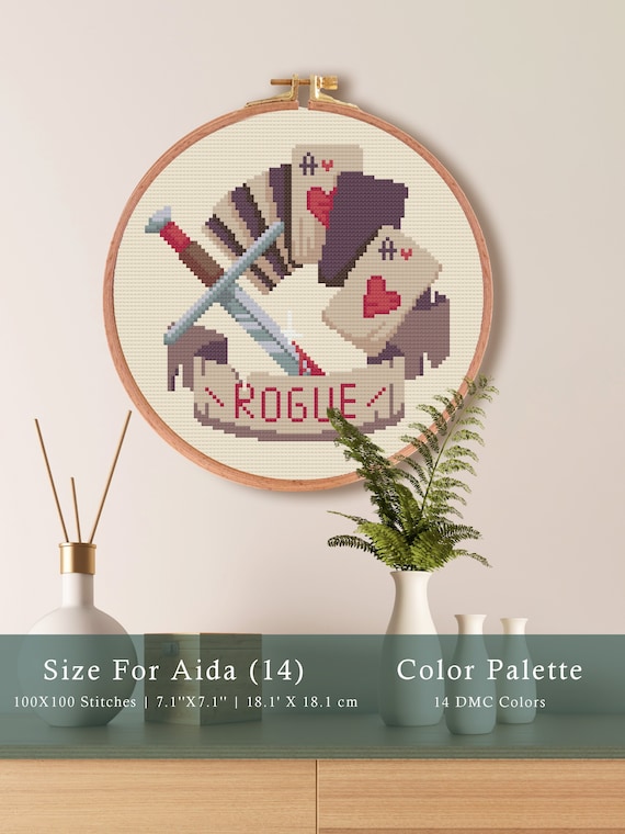 Rogue Class Cross Stitch Pattern Game RPG Cross Stitch Dnd