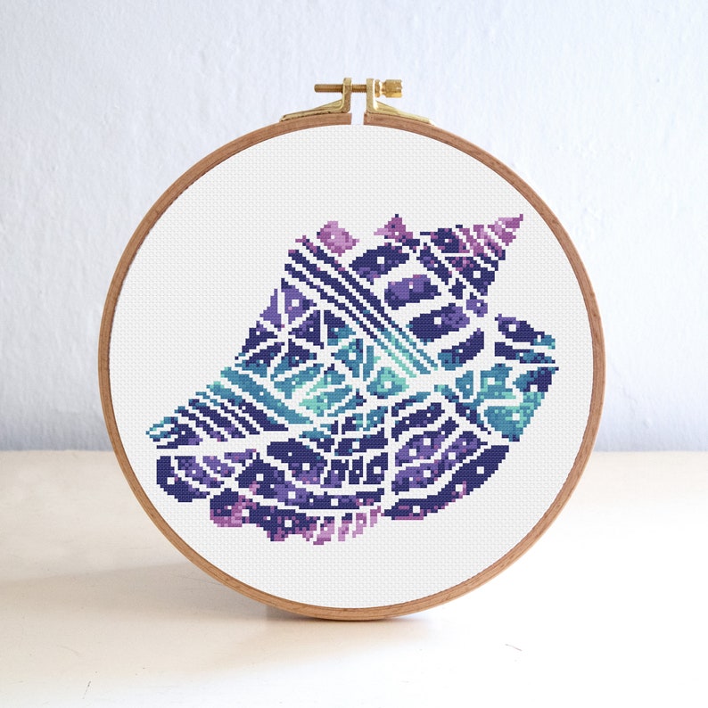 Mandala Sea Shell Cross Stitch Pattern Set , Beach Cross Stitch Pattern ...