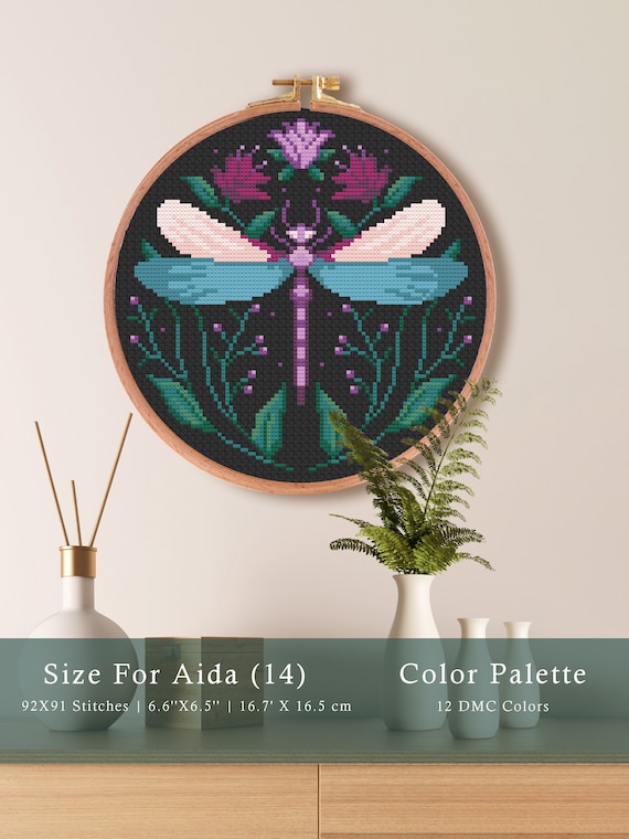 Dragonfly Cross Stitch Pattern Animal Cross Stitch Pattern - Etsy