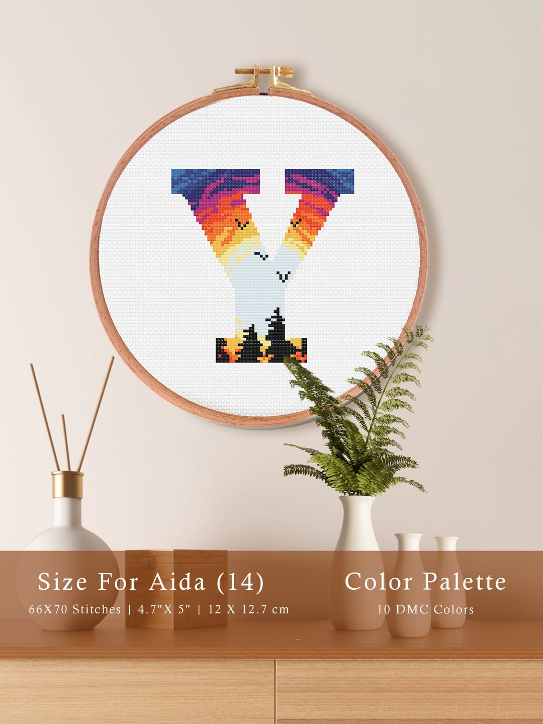 Y Monogram Cross Stitch Pattern Alphabet Initial Letter - Etsy