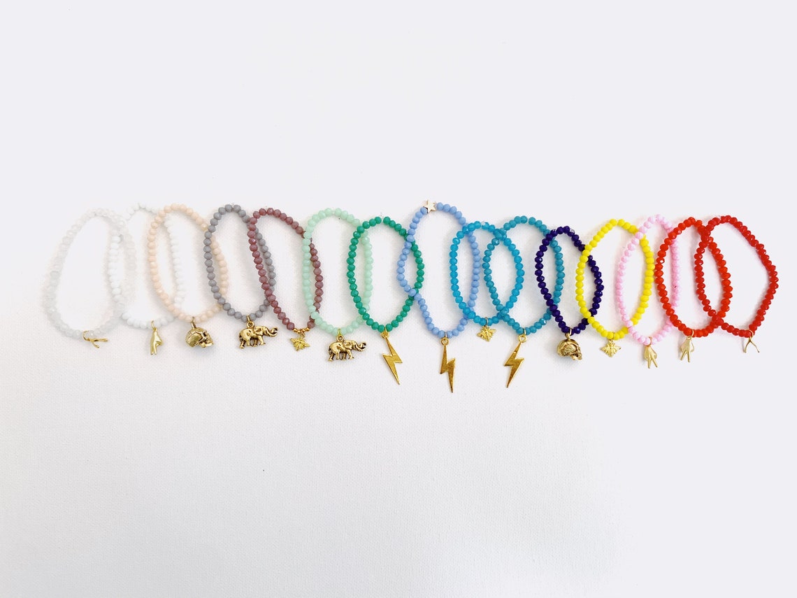 Beaded Charm bracelet Etsy