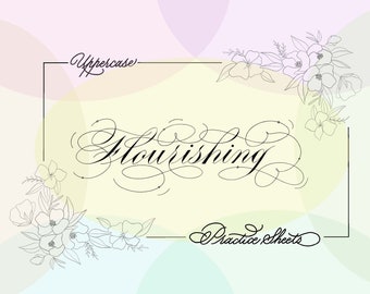 Hoofdletters: oefenbladen voor bloeiende kalligrafie