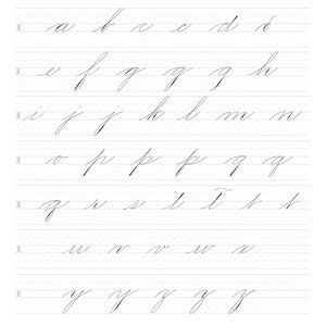 Spencerian Script Practice Sheets (lowercase) - Etsy