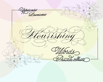 NIEUW | Bloeiende woorden kalligrafie oefenbladen