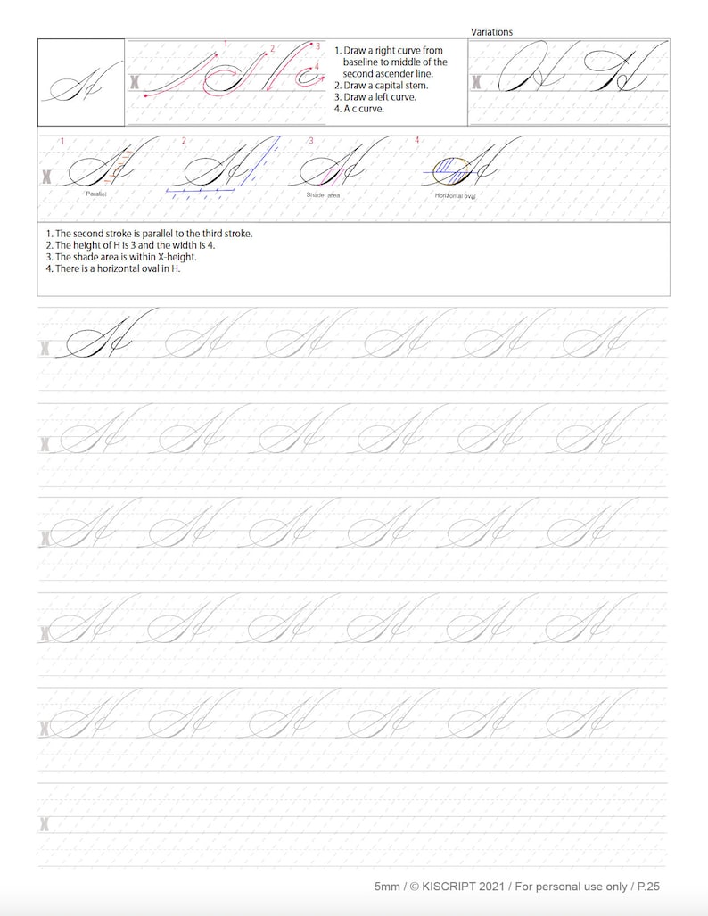 Spencerian Script Practice Sheets Uppercase Etsy Spencerian Script Practice Sheets Uppercase Etsy