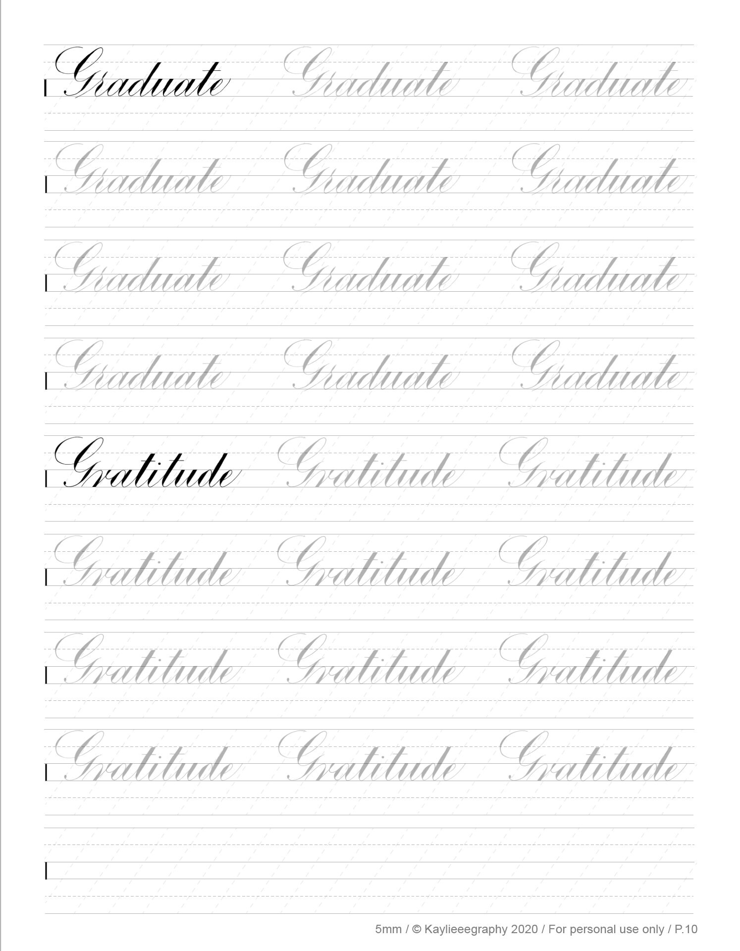 Words Practice - Copperplate Calligraphy | Pointed Pen | Brush Pen ...