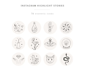 Instagram Highlight Story Templates Icons for Marketing, business, branding, vector illustrations, logo design, social media, esoteric