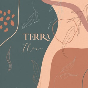 Terra Flora Abstract Collection de dessins au trait laisse des illustrations, des formes, des lignes, des combinaisons artistiques, des modèles de logo et de cartes de visite.