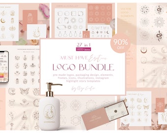 Esoteric Mystic Logo Bundle – 28 Sets, 1450+ Vector Elements, Perfect for Logo Designs, Branding, Logo Crafting, Unique Brand Presence