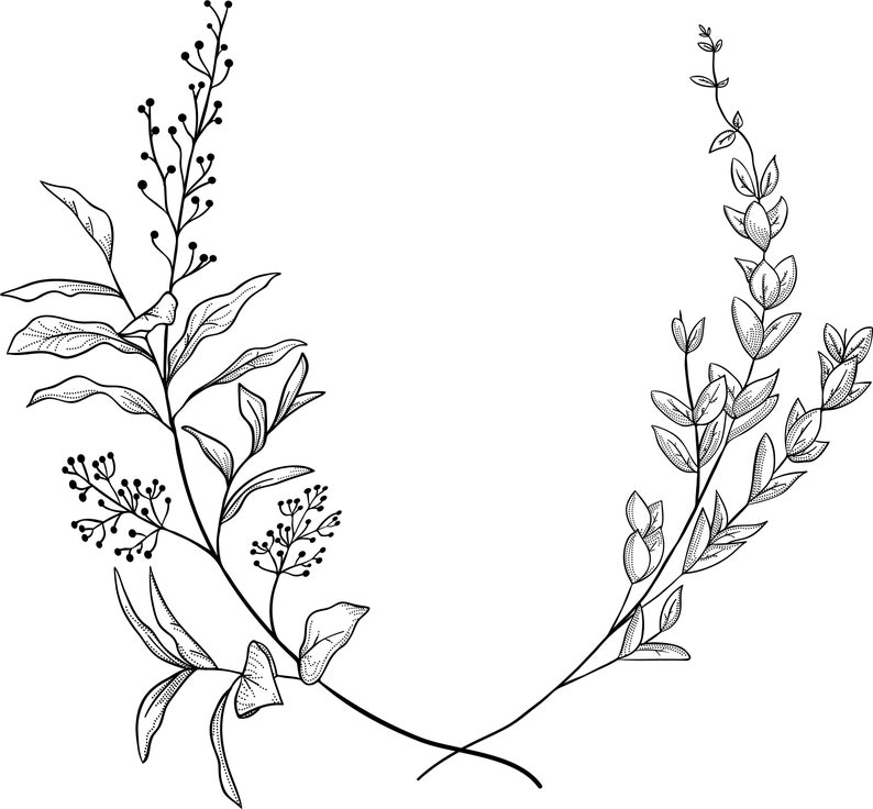 Download Geometric vector floral wreath. SVG EPS PNG. Round oval ...