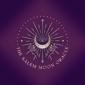 Moon Eye Premade Brand Logo Design pour blog ou petite entreprise. Boho, Mystique, Spirituel, Logo de ligne, Logo de la Lune, Logo or rose, Logo des yeux