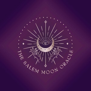 Moon Eye Premade Brand Logo Design for Blog or Small Business. Bohemian, Mystic, Spiritual, Line Logo, Moon Logo, Pink Gold logo, Eye Logo