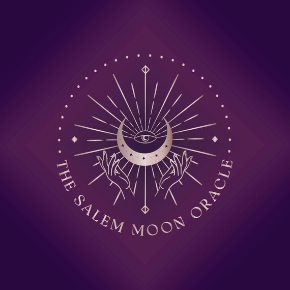 Moon Eye Premade Brand Logo Design for Blog or Small Business. Bohemian,  Mystic, Spiritual, Line Logo, Moon Logo, Pink Gold logo, Eye Logo