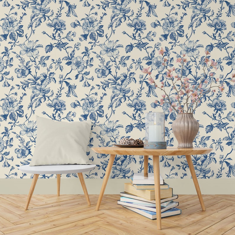 Toile De Jouy Vintage Print Design Seamless Pattern Floral French ...