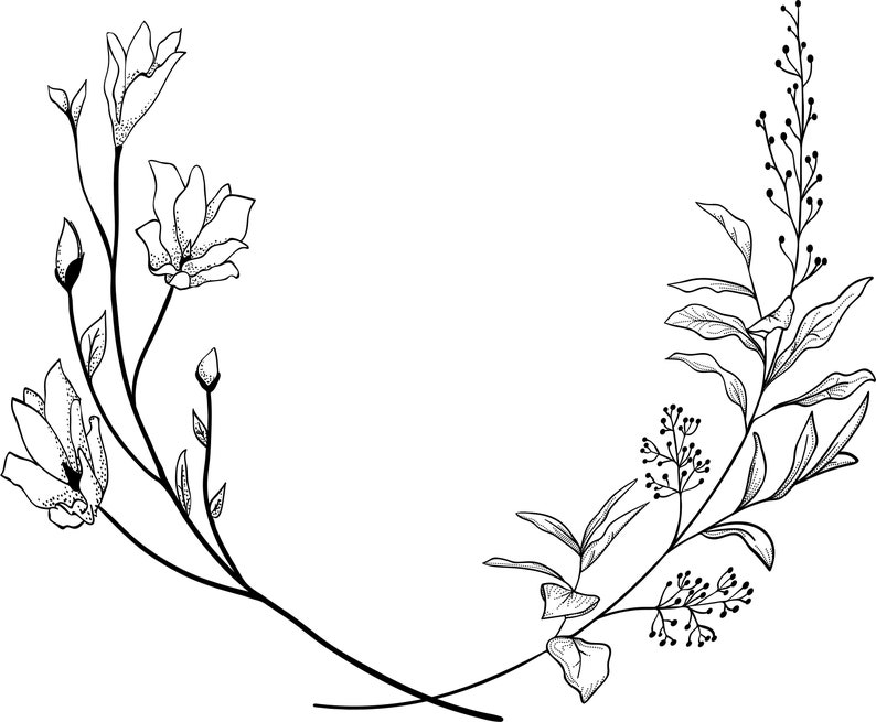 Download Geometric vector floral wreath. SVG EPS PNG. Round oval ...