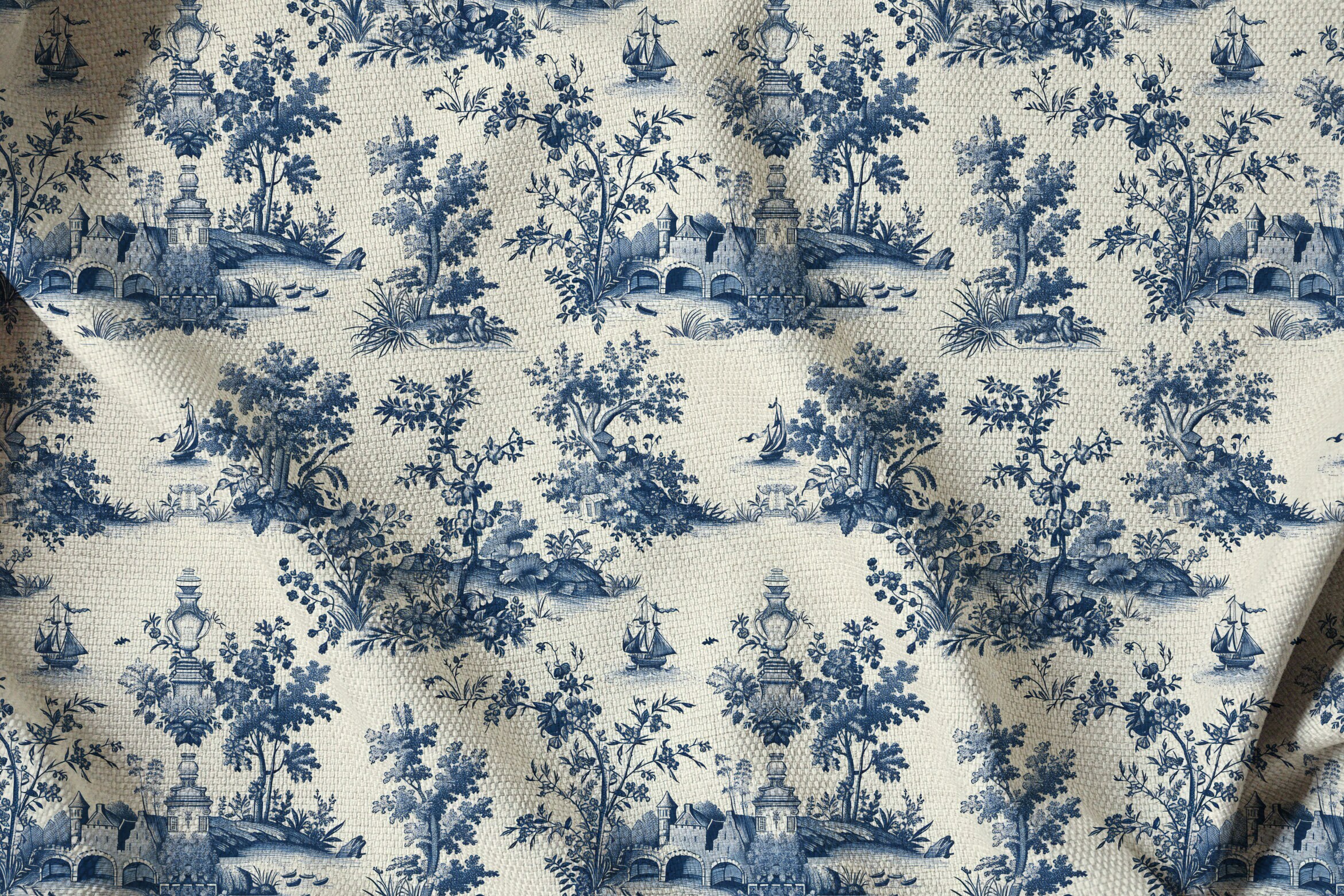 Toile De Jouy Print Design Seamless Patterns. Vintage Classic Charm ...