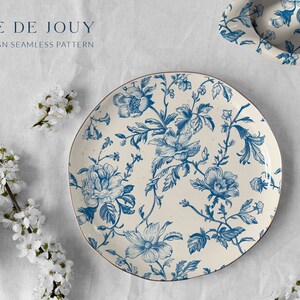 Toile De Jouy Vintage Print Design Seamless Pattern Floral French ...