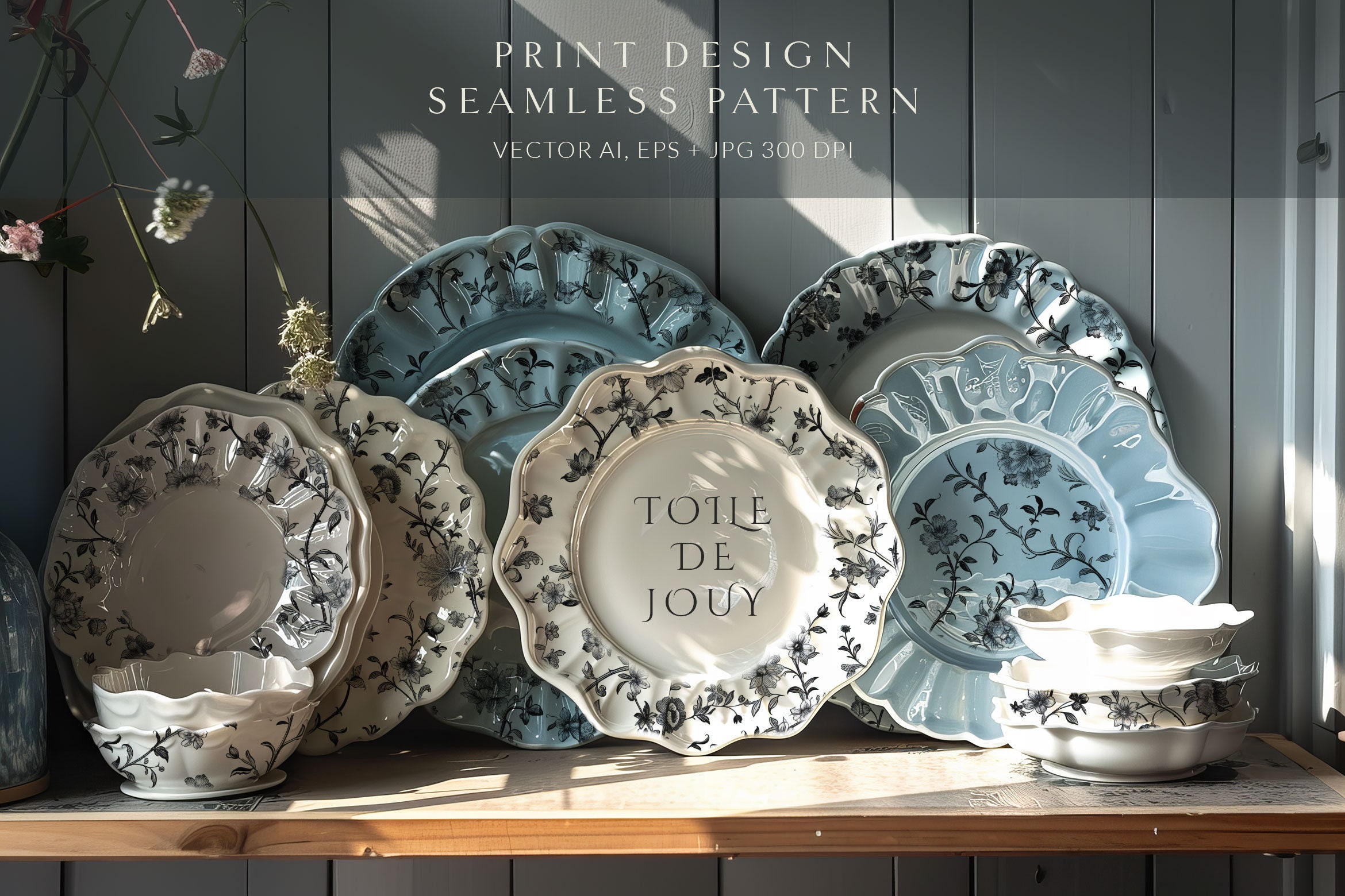 Toile De Jouy Print Design Seamless Patterns Vintage Classic Charm ...