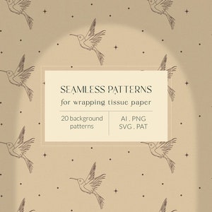 Boho Moderne Muster Sammlung Verpackung Seidenpapier Blumenzweige Blumen Mondlicht Boho Verpackung Wrapping Antique Nu Tapete