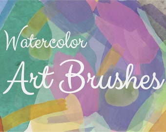 Set von 18 handgezeichneten Aquarell-Kunstbürsten für Adobe Illustrator.