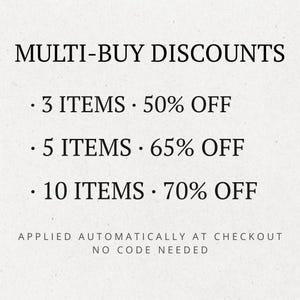 𝗕𝘂𝘆 3 items👉50%𝗢𝗙𝗙👉DONE AUOMATICALLY 🎁
𝗕𝘂𝘆 5 items 👉65%𝗢𝗙𝗙·👉DONE AUOMATICALLY 🎁
𝗕𝘂𝘆 10 items👉75%𝗢𝗙𝗙👉DONE AUOMATICALLY 🎁
