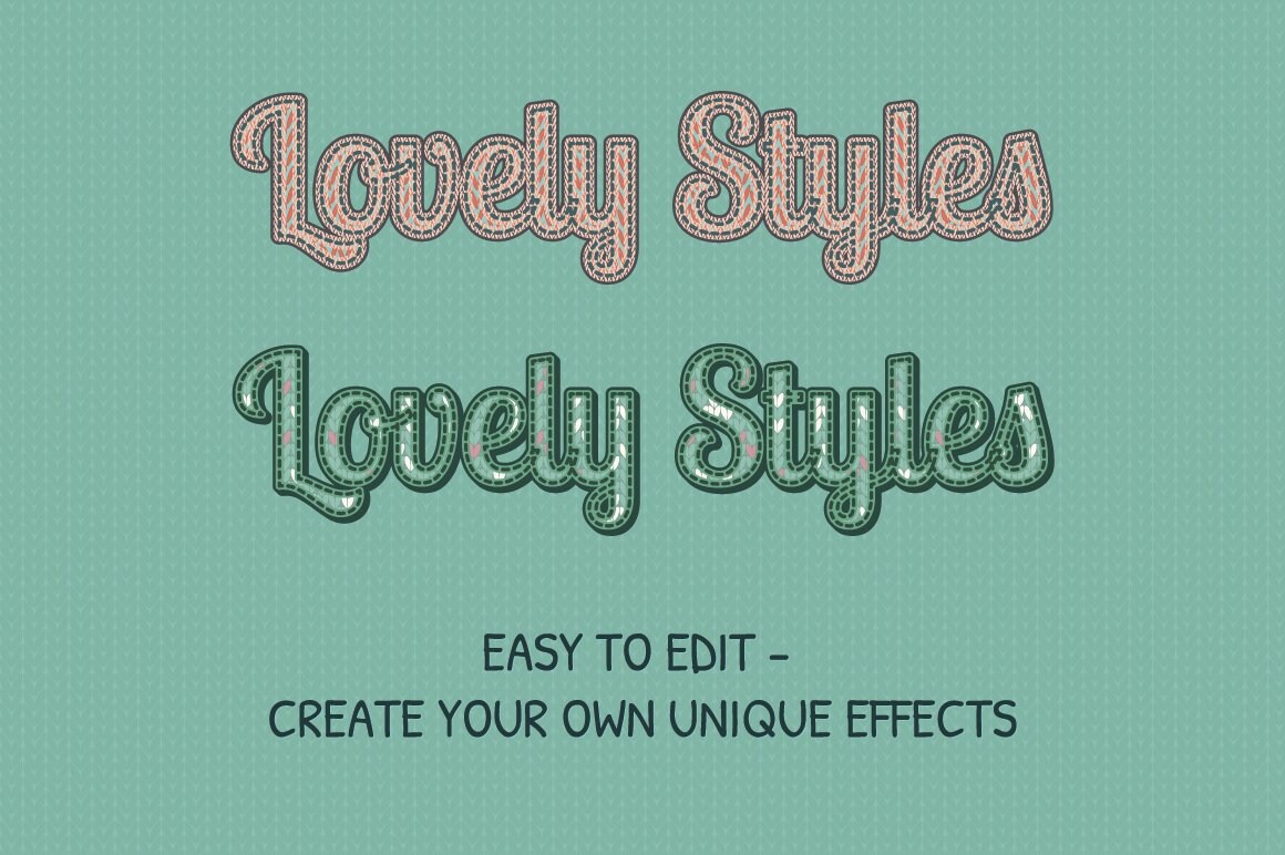Knitted Text Effects is a Set of 20 Graphic Styles. Winter - Etsy