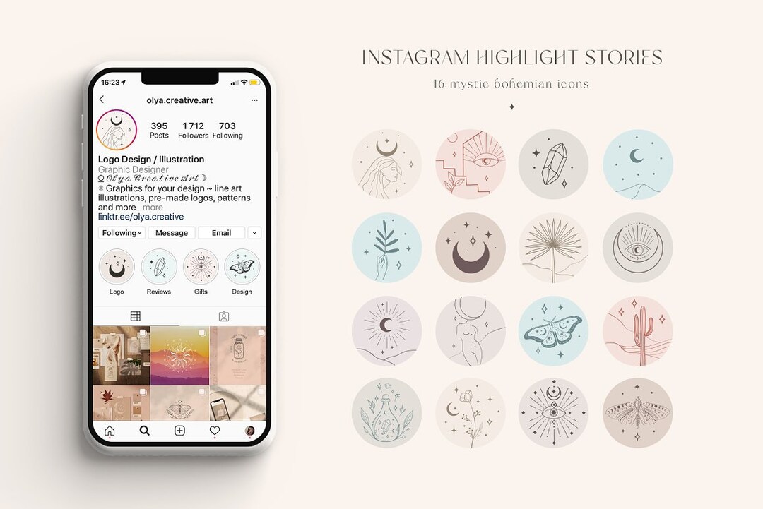 Plantillas de historias destacadas de Media luna y