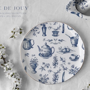Toile De Jouy Print Design Seamless Patterns Vintage Classic Charm ...