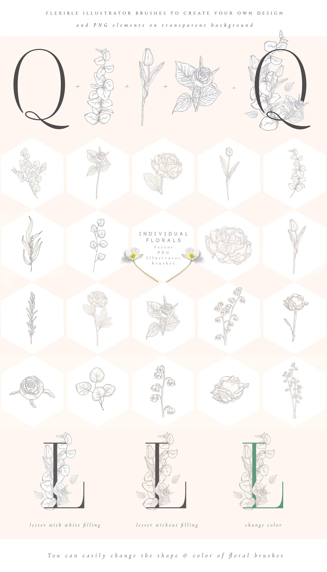 Spring Graphic. Floral Alphabet. Floral Designs, Monograms, Patterns ...