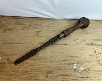 Vintage CT Skelton & Co draaischroef/schroevendraaier met houten handvat.