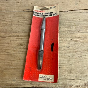 Vintage Double Ended Flat Screwdriver Bit. New Old Stock.