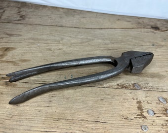 Vintage Benannt nicht Identifiziert No 2 Set Lederverarbeitung / Tischler Kneifscheren / Zangen / Nagel Zieher / Drahtschneider.