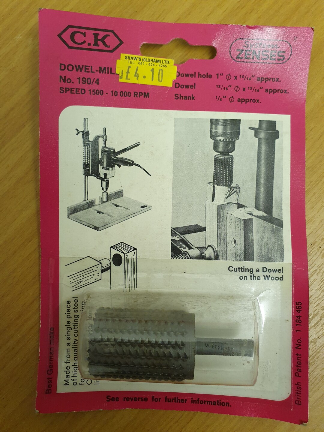 Vintage Ceka Zenses Dowel Mill Bit. New Old Stock Dowel - Etsy UK