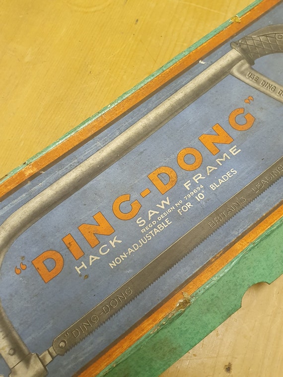 Vintage Original Ding Dong Empty Hacksaw Box. Great Advertising