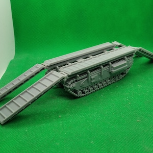 1/72 scale British Churchill ARK Mk II armored ramp carrier, World War Two, WW 2, 3D printed, wargaming