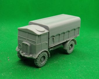 1/72スケールのイギリスAECマタドール中型砲兵牽引車（屋根付き荷台）、第二次世界大戦、3Dプリント、ウォーゲーム、モデリング
