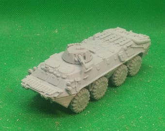 Schaal 1:72 Sovjet BTR-70 obr. 1986 gepantserde personeelswagen (late productie), koude oorlog, Sovjet-Afghaanse oorlog, 3D-geprint, wargaming, model