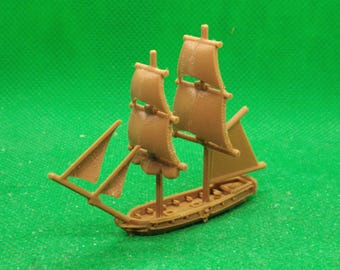 Conjunto de 4 miniaturas em escala 1/700 do HMS Sophie, um navio de guerra de 14 canhões, sem classificação, adequado para Black Seas, XVIII, Master & Commander, impressão 3D, jogos de guerra e modelismo.
