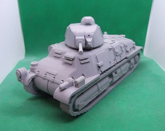Tanque médio de cavalaria francês Somua S35 em escala 1/30, Segunda Guerra Mundial, Batalha da França, impresso em 3D, para jogos de guerra e modelismo.