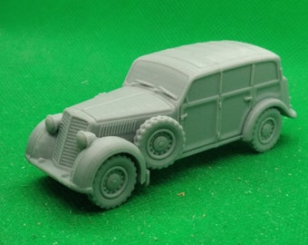 1/56 scale Italian Lancia Artena Militare Staff Car, World War Two, WW 2, Northern Africa, 3D printed, wargaming, modelling
