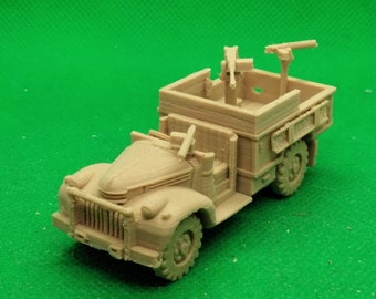 Caminhão Chevrolet LRDG MCP 30 Cwt britânico em escala 1/72, Commonwealth, Segunda Guerra Mundial, WW 2, impresso em 3D, para jogos de guerra e modelismo.