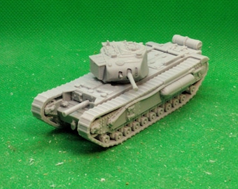 1/72スケール イギリス軍チャーチルMk I歩兵戦車（初期生産型）、第二次世界大戦、3Dプリント、ウォーゲーム、模型